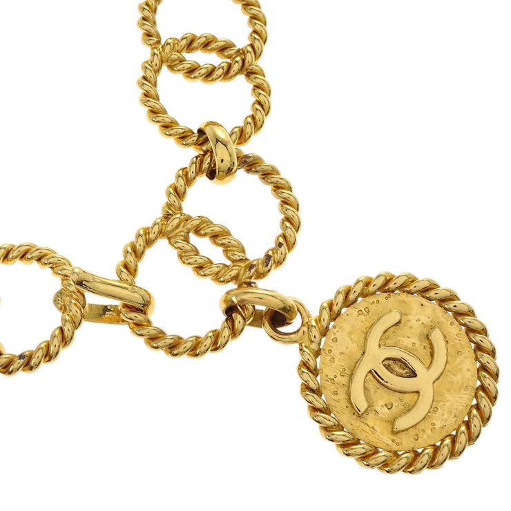 Chanel Chain Belt Medallion Gold 25 Small Good