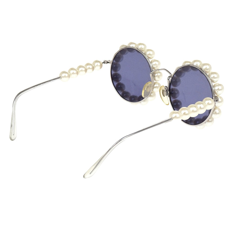 Chanel Sunglasses Eyewear Black Costume Pearl Small Good