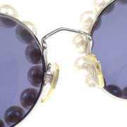 Chanel Sunglasses Eyewear Black Costume Pearl Small Good