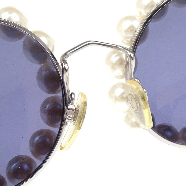 Chanel Sunglasses Eyewear Black Costume Pearl Small Good