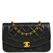 Chanel 1996-1997 Black Lambskin Small Diana Shoulder Bag