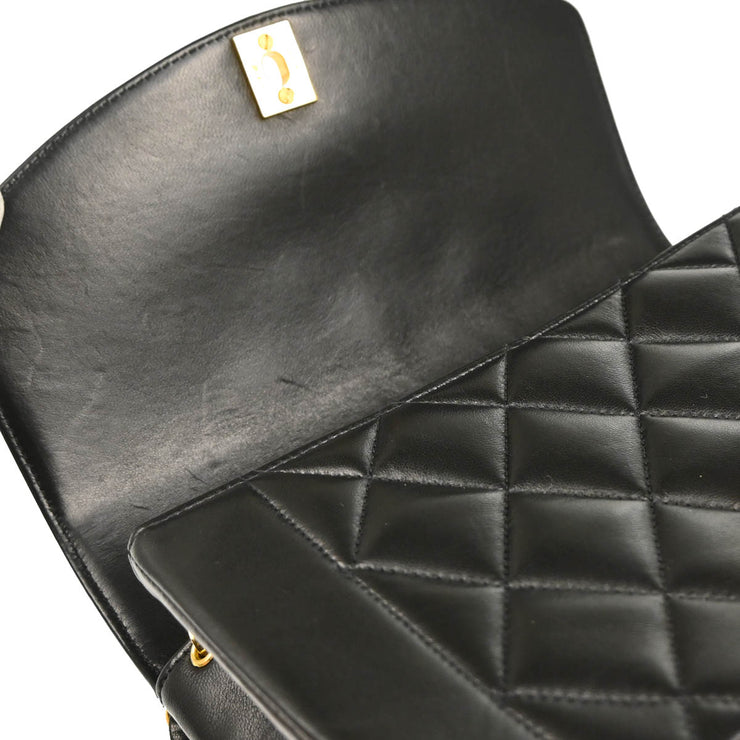 Chanel 1996-1997 Black Lambskin Small Diana Shoulder Bag