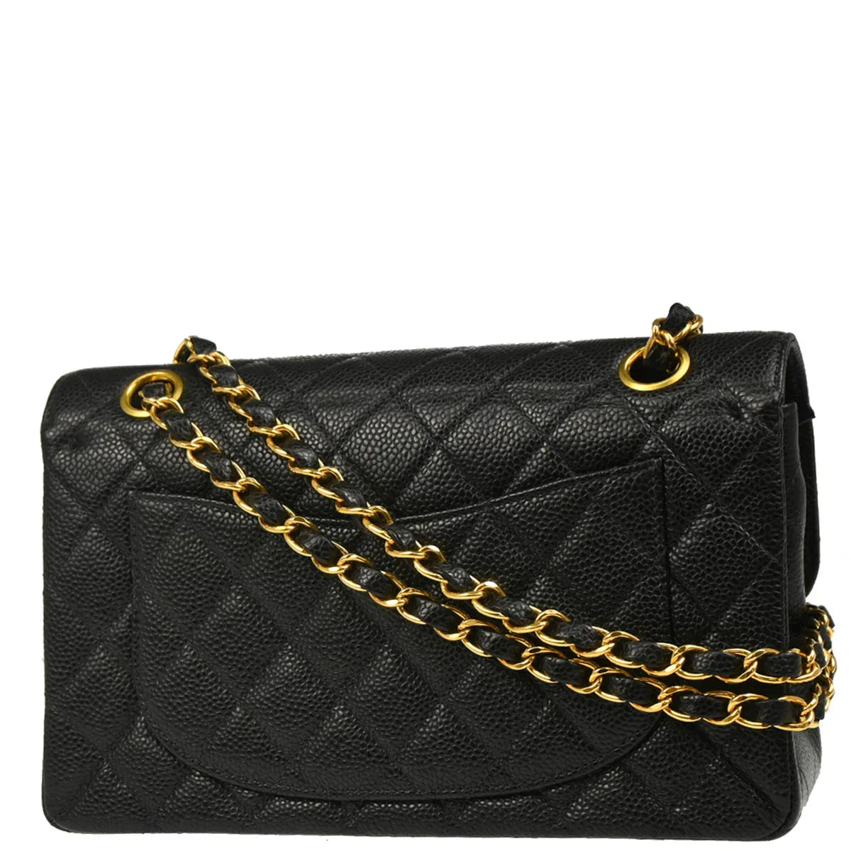 Chanel 2005-2006 Black Caviar Small Classic Double Flap Shoulder Bag