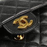 Chanel 2005-2006 Black Caviar Small Classic Double Flap Shoulder Bag