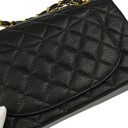 Chanel 2005-2006 Black Caviar Small Classic Double Flap Shoulder Bag