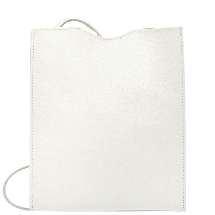 Hermes White Epsom Onimaitou Shoulder Bag
