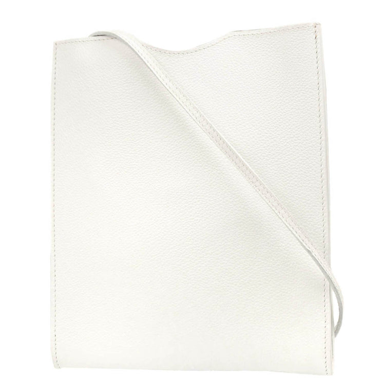 Hermes White Epsom Onimaitou Shoulder Bag