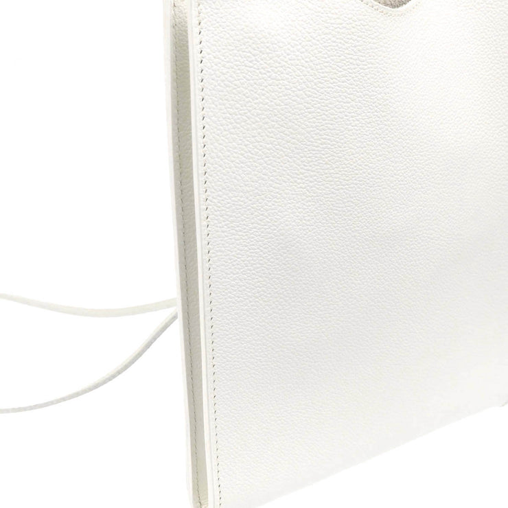 Hermes White Epsom Onimaitou Shoulder Bag