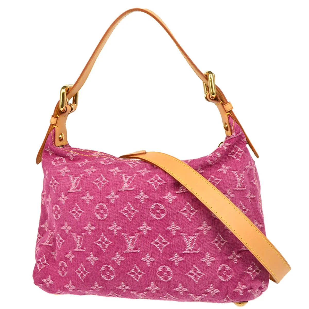 Louis Vuitton 2006 Pink Monogram Denim Baggy PM Shoulder Bag M95212