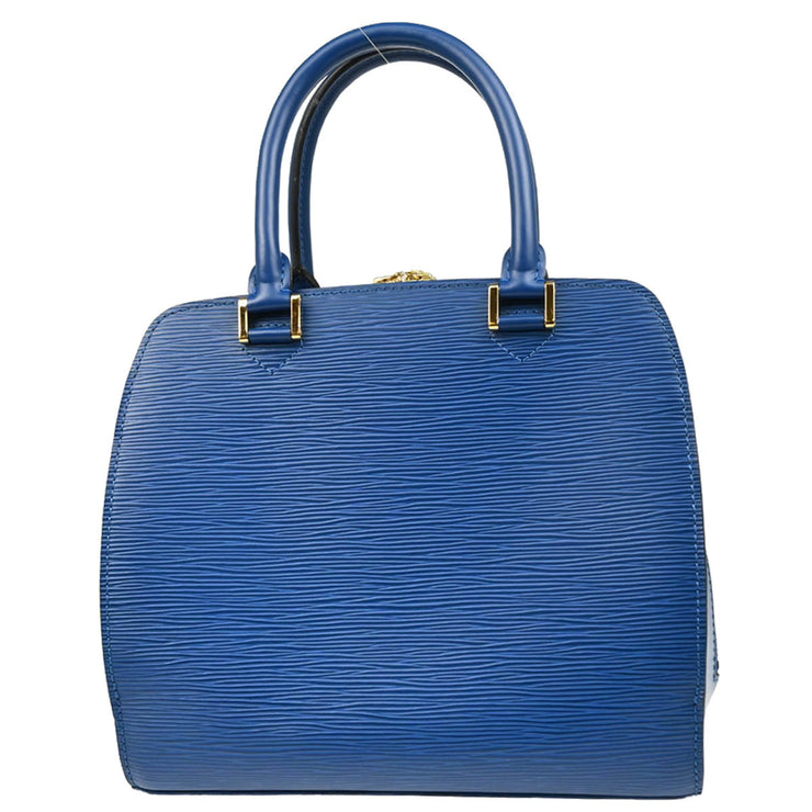 Louis Vuitton 1997 Blue Epi Pont Neuf Handbag M52055
