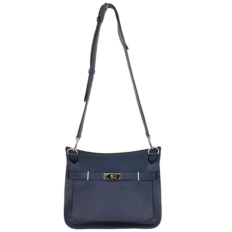 Hermes 2009 Blue De Prusse Taurillon Clemence Jypsiere 31 Shoulder Bag