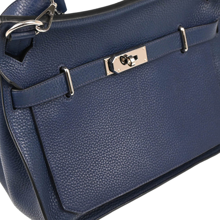 Hermes 2009 Blue De Prusse Taurillon Clemence Jypsiere 31 Shoulder Bag