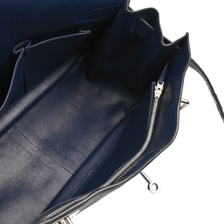 Hermes 2009 Blue De Prusse Taurillon Clemence Jypsiere 31 Shoulder Bag
