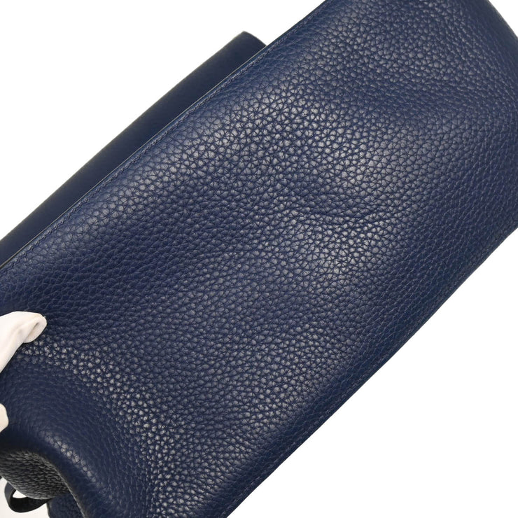 Hermes 2009 Blue De Prusse Taurillon Clemence Jypsiere 31 Shoulder Bag