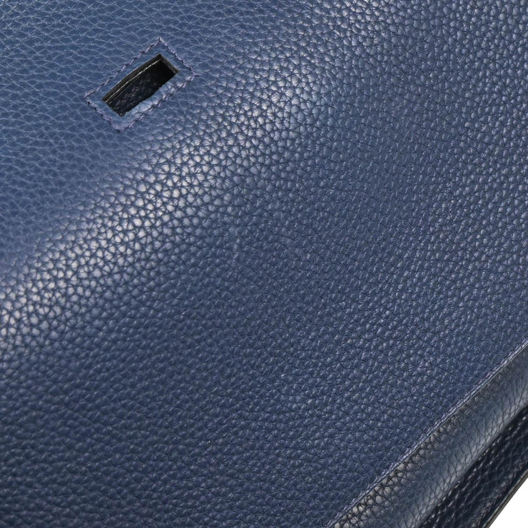Hermes 2009 Blue De Prusse Taurillon Clemence Jypsiere 31 Shoulder Bag