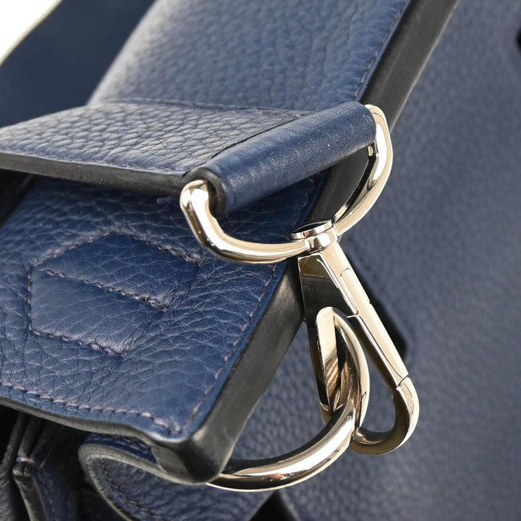 Hermes 2009 Blue De Prusse Taurillon Clemence Jypsiere 31 Shoulder Bag