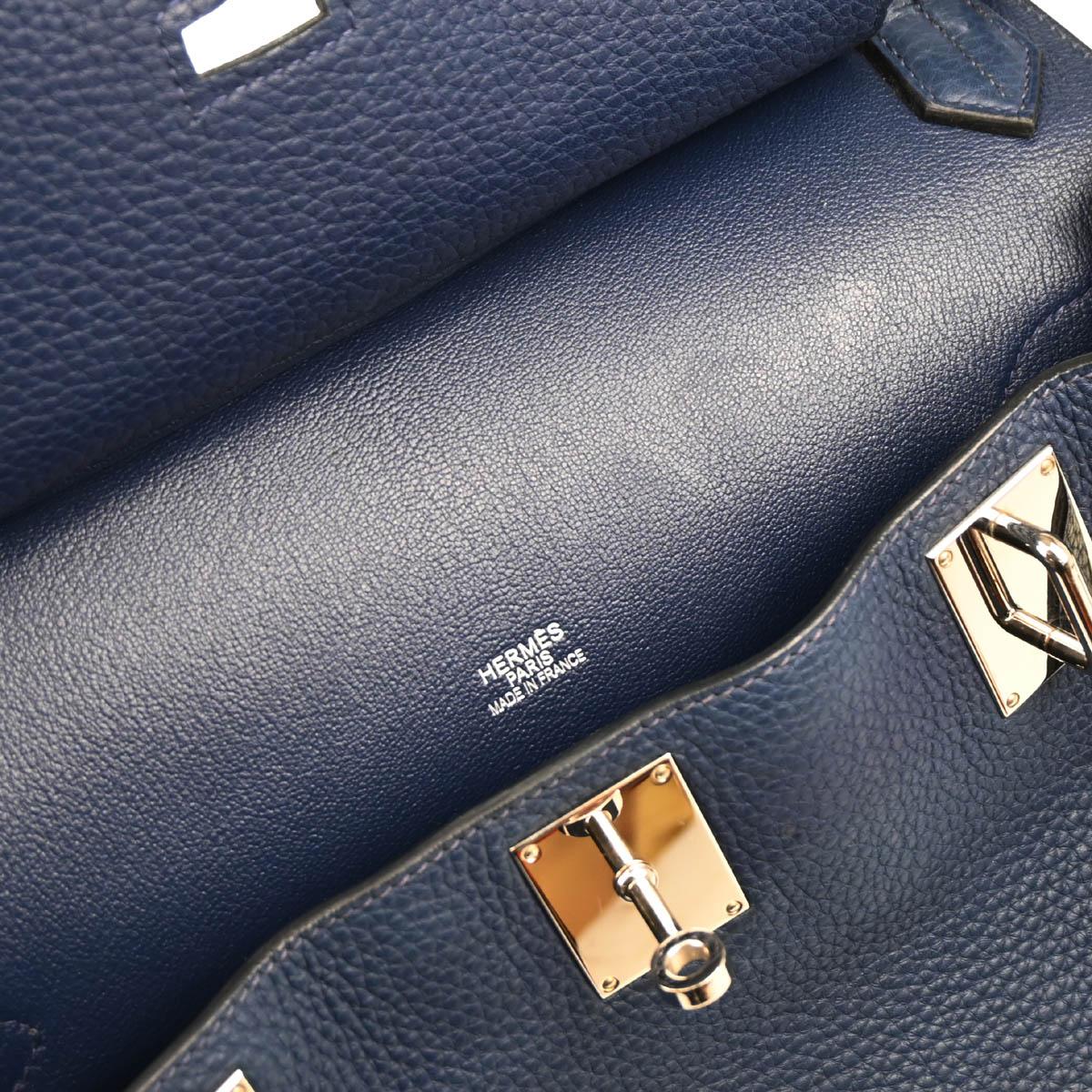 Hermes 2009 Blue De Prusse Taurillon Clemence Jypsiere 31 Shoulder Bag