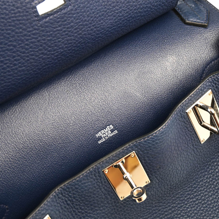Hermes 2009 Blue De Prusse Taurillon Clemence Jypsiere 31 Shoulder Bag