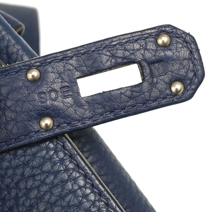 Hermes 2009 Blue De Prusse Taurillon Clemence Jypsiere 31 Shoulder Bag