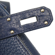 Hermes 2009 Blue De Prusse Taurillon Clemence Jypsiere 31 Shoulder Bag