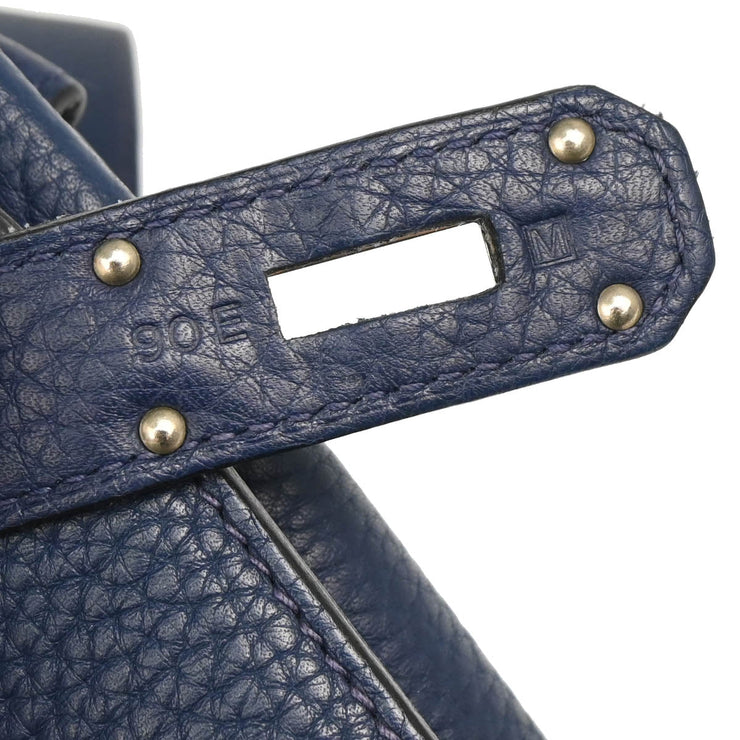 Hermes 2009 Blue De Prusse Taurillon Clemence Jypsiere 31 Shoulder Bag