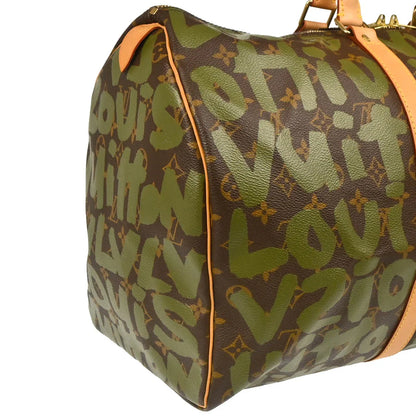 Louis Vuitton 2001 Khaki Monogram Graffiti Keepall 50 Duffle M92196