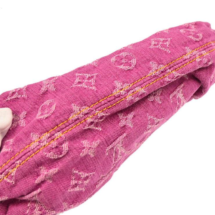 Louis Vuitton 2006 Pink Monogram Denim Mini Pleaty Handbag M95216