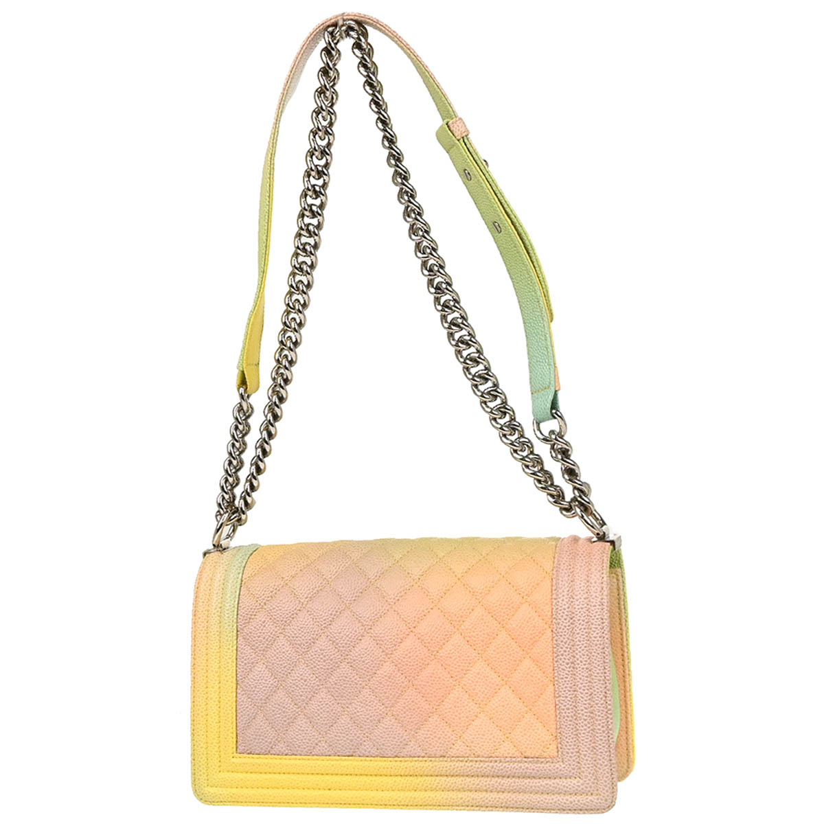 Boy Chanel 2018 Pastel Rainbow Caviar Medium Shoulder Bag