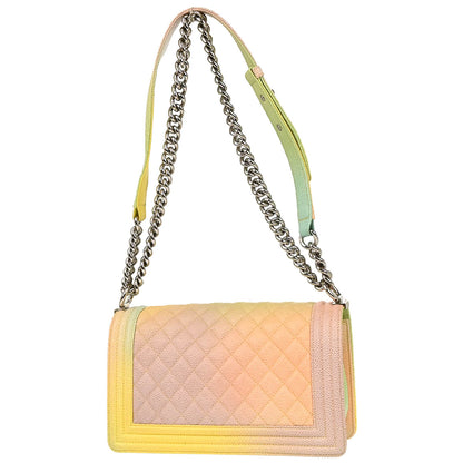 Boy Chanel 2018 Pastel Rainbow Caviar Medium Shoulder Bag