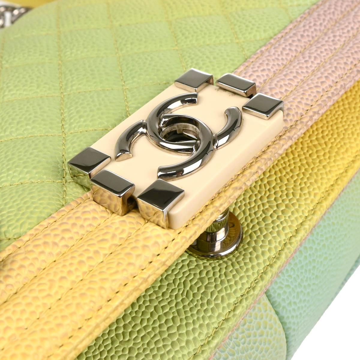 Boy Chanel 2018 Pastel Rainbow Caviar Medium Shoulder Bag