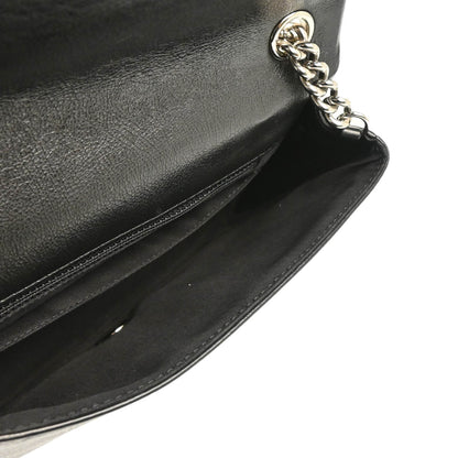 Chanel 2018 Black Embossed Calfskin Turnlock Small Full Flap Shoulder Bag