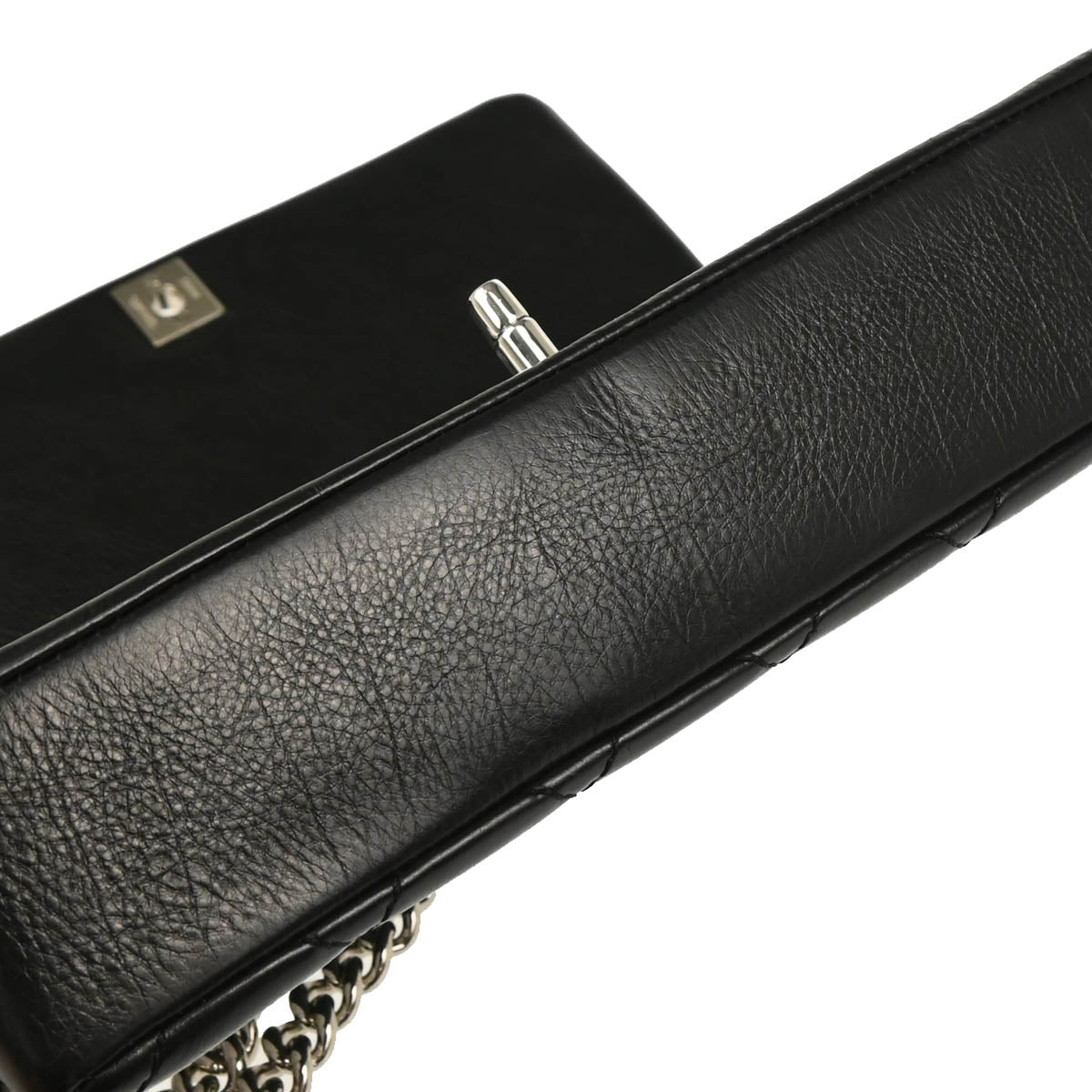 Chanel 2018 Black Embossed Calfskin Turnlock Small Full Flap Shoulder Bag