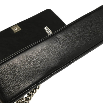 Chanel 2018 Black Embossed Calfskin Turnlock Small Full Flap Shoulder Bag