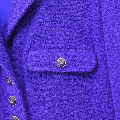 Chanel 1995 Setup Suit Jacket Skirt Purple #42