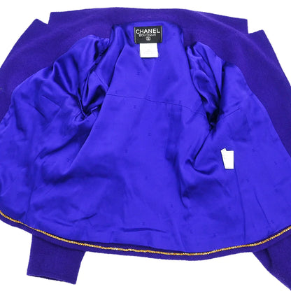 Chanel 1995 Setup Suit Jacket Skirt Purple #42