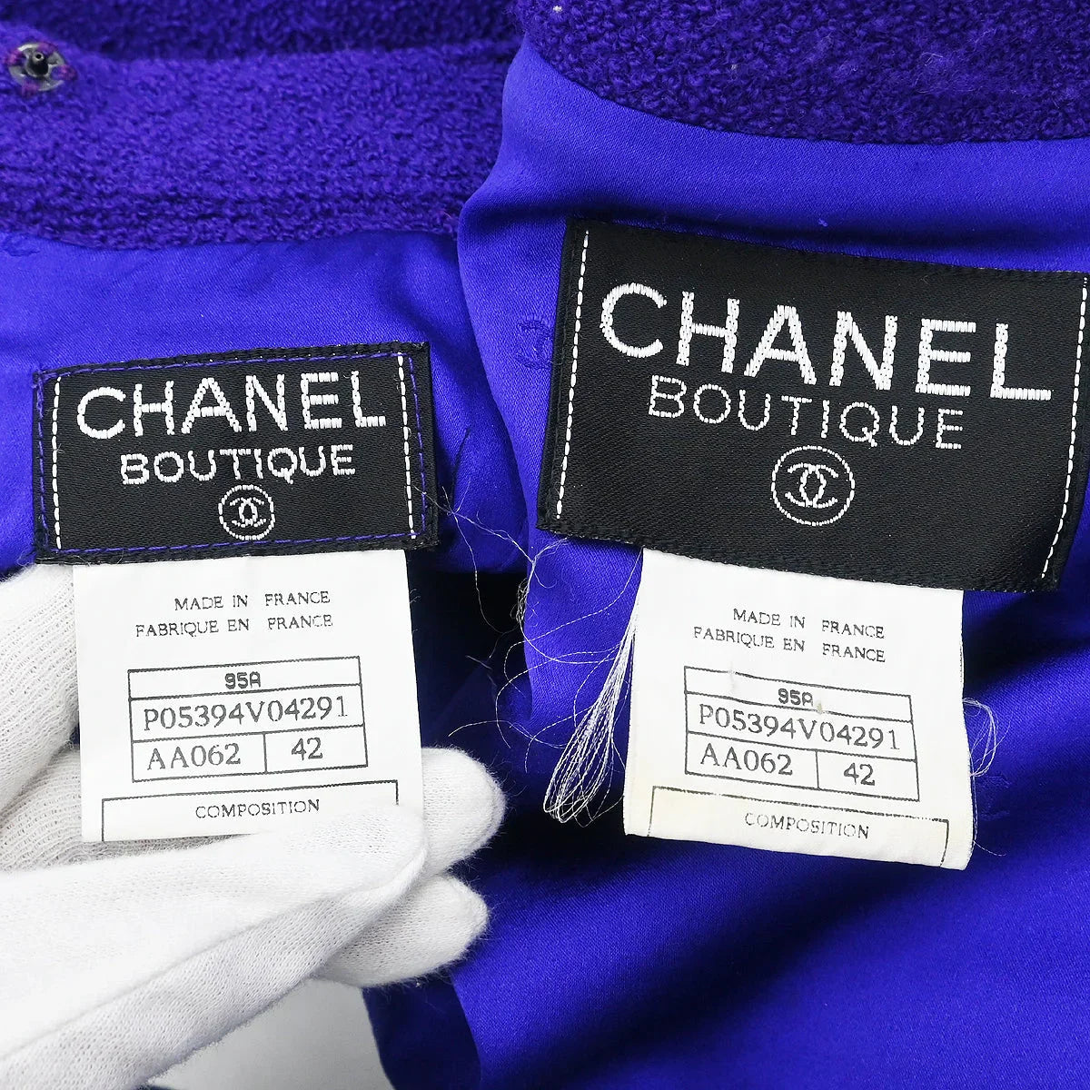Chanel 1995 Setup Suit Jacket Skirt Purple #42