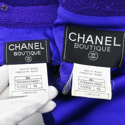 Chanel 1995 Setup Suit Jacket Skirt Purple #42