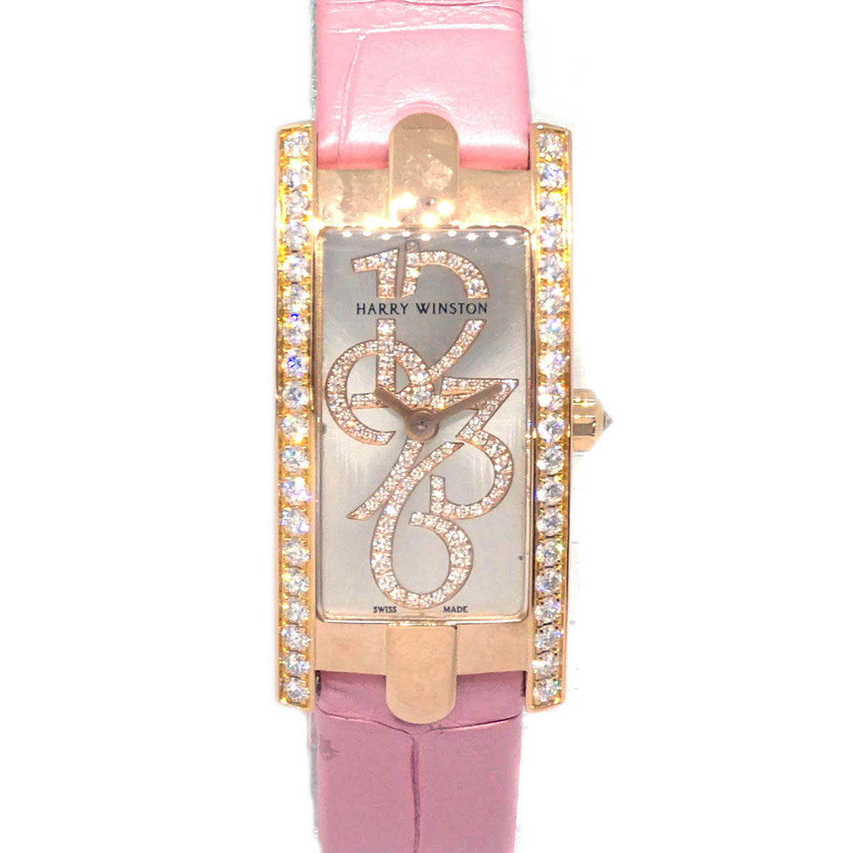 Harry Winston * 332LQR Avenue C Mini Quartz Watch 18KPG Diamond