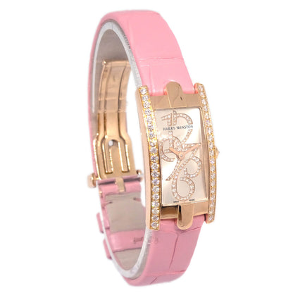 Harry Winston * 332LQR Avenue C Mini Quartz Watch 18KPG Diamond