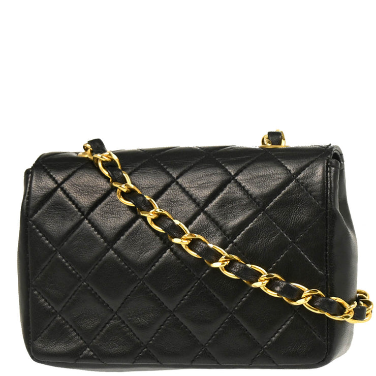 Chanel 1989-1991 Black Lambskin Shoulder Bag