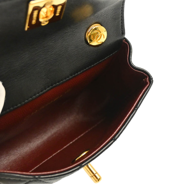 Chanel 1989-1991 Black Lambskin Shoulder Bag