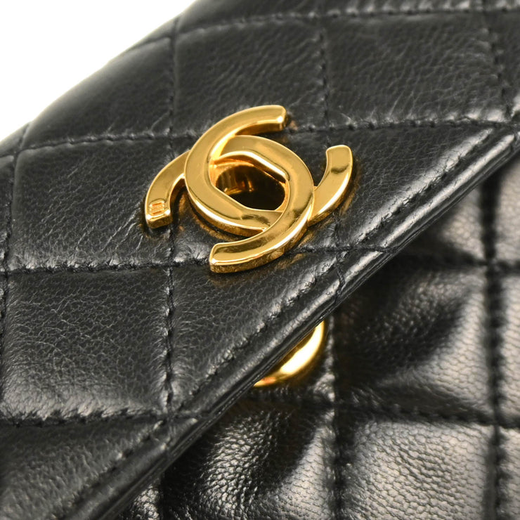 Chanel 1989-1991 Black Lambskin Shoulder Bag