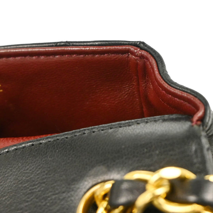 Chanel 1989-1991 Black Lambskin Shoulder Bag