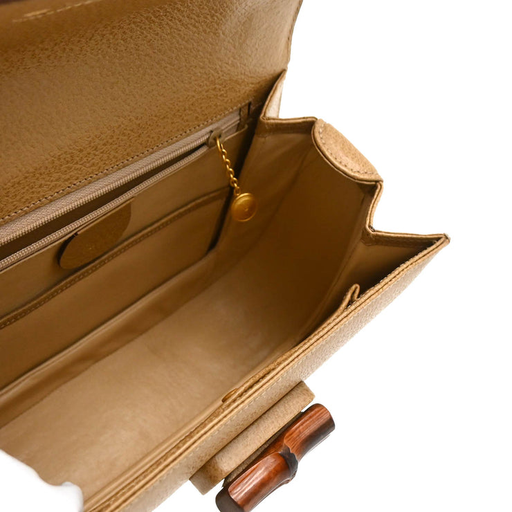 Gucci Beige Bamboo 2way Shoulder Handbag