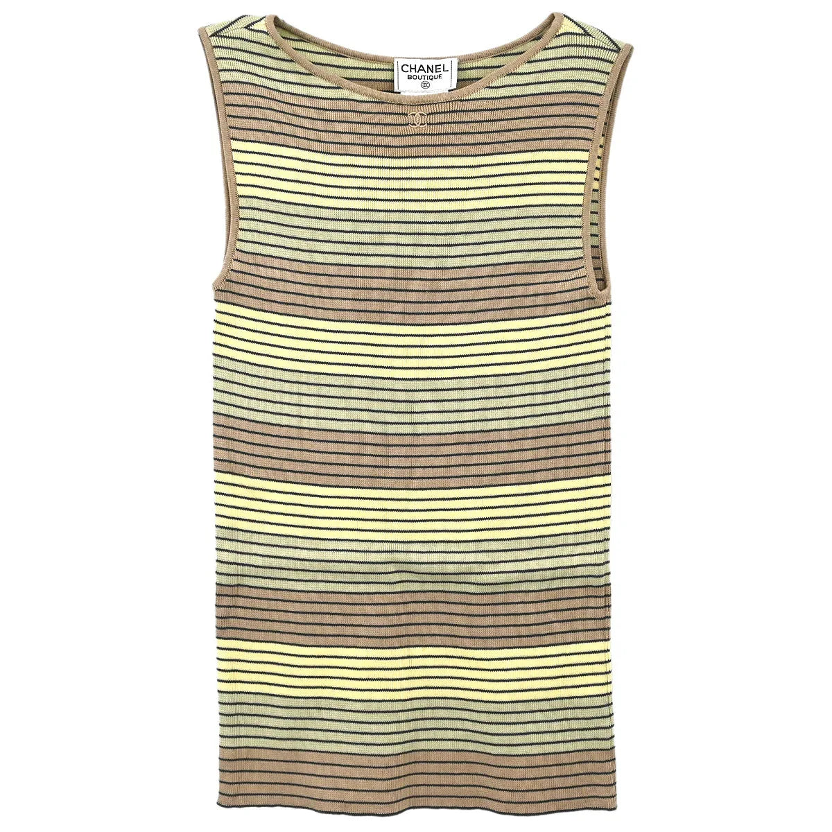 Chanel 1998 Sleeveless Tank Top Brown #40