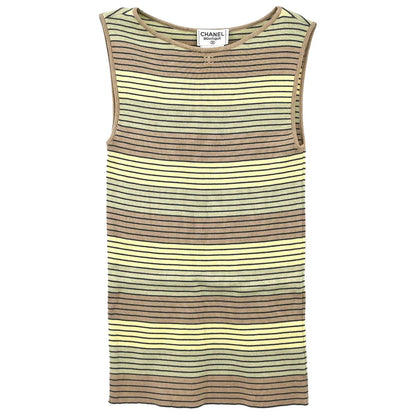 Chanel 1998 Sleeveless Tank Top Brown #40