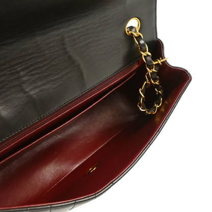 Chanel 1991-1994 Black Lambskin Mademoiselle Shoulder Bag