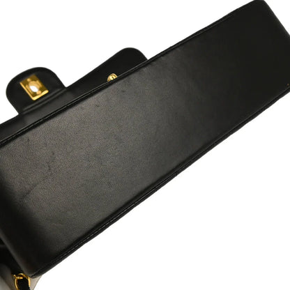 Chanel 1991-1994 Black Lambskin Mademoiselle Shoulder Bag