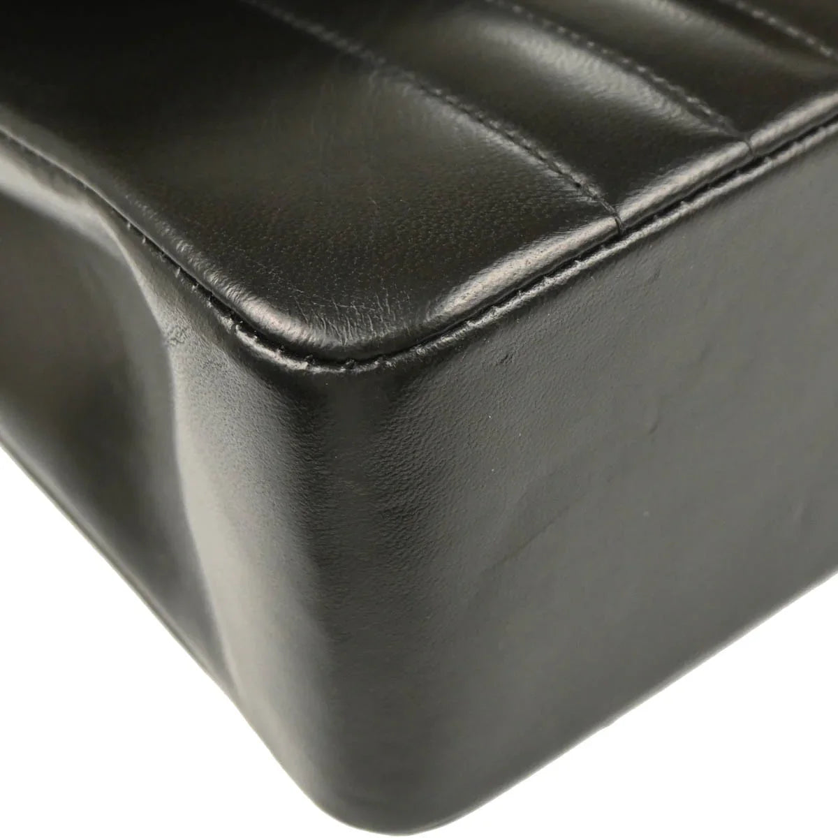 Chanel 1991-1994 Black Lambskin Mademoiselle Shoulder Bag