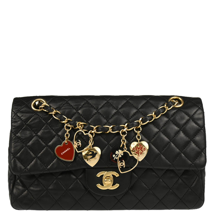 Chanel 2009-2010 Black Lambskin Valentine Shoulder Bag